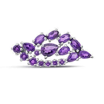 Серебряная брошь с аметистами (арт. 7505/2193982А)