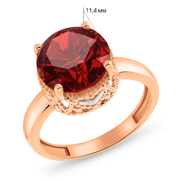 Золотое кольцо с кварцем (арт. 140573ПкГ) – изображение 2