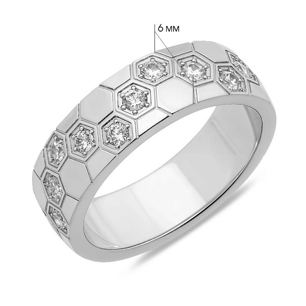Серебряное кольцо с россыпью фианитов (арт. 7501/8178) – изображение 2