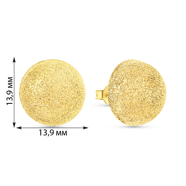Сережки-пусети з жовтого золота (арт. 1091274/3ж) – зображення 4