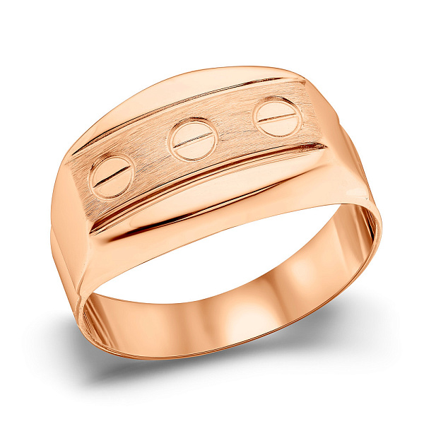 Массивная печатка из красного золота (арт. 180564) – изображение 1