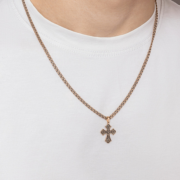 Золотой нательный крестик "Распятие Господне" (арт. 501670) – изображение 2