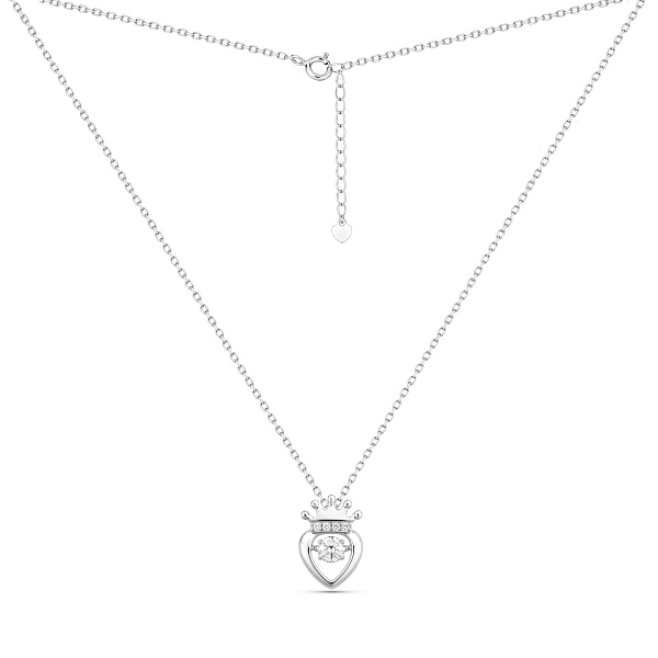 Серебряное колье с подвеской сердце с фианитами (арт. 7507/2718) – изображение 2