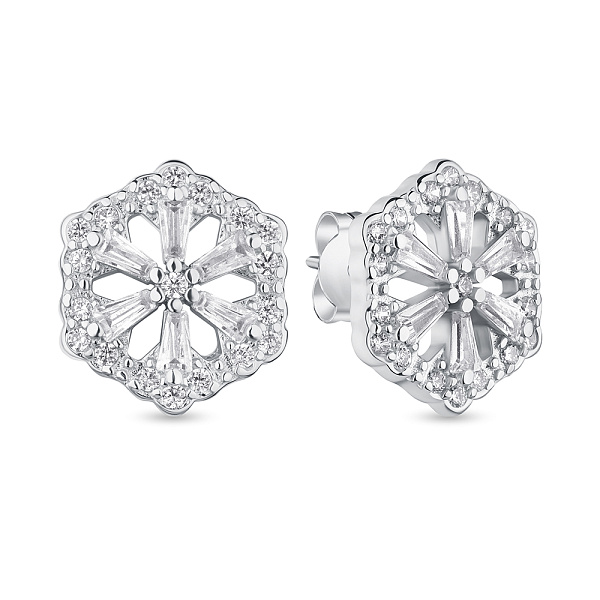 Серьги-пусеты из серебра с фианитами (арт. 7518/6304) – изображение 1