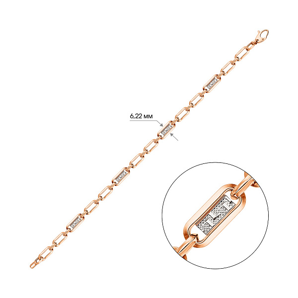 Браслет Олимпия из красного и белого золота (арт. 325434кб) – изображение 2