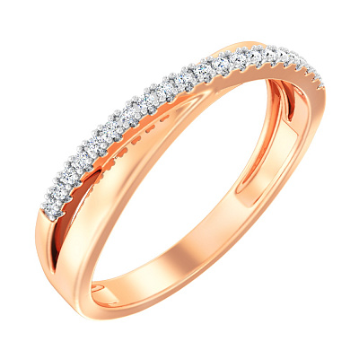 Золотое кольцо с дорожкой из бриллиантов (арт. К011055010/1)