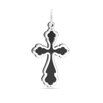 Срібний хрест з оніксом (арт. 7503/2995о)