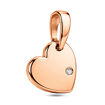 Фото Золота підвіска «Серце» з фіанітом (арт. 440362)