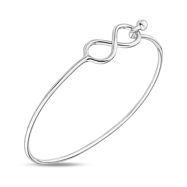 Серебряный жесткий браслет "Бесконечность" без камней (арт. 7509/3226) – изображение 1