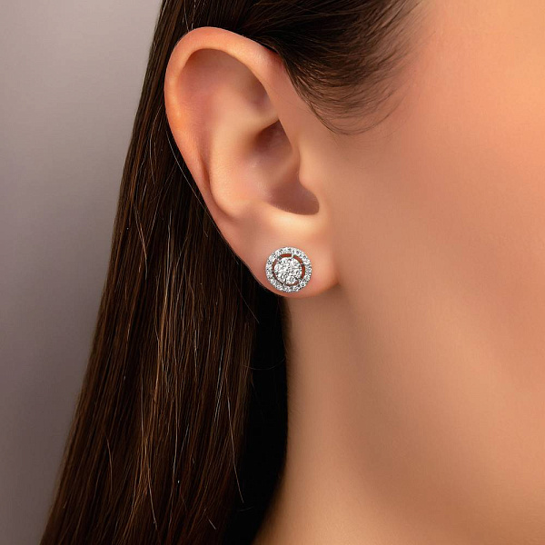 Золоті сережки пусети з діамантами (арт. С341588050б) – зображення 2