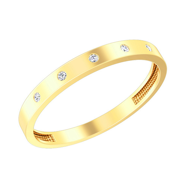 Каблучка з жовтого золота з фіанітами (арт. 140765ж) – зображення 1