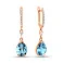 Золоті сережки-підвіски з топазом та фіанітами (арт. 110222Птг) – зображення 1