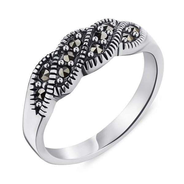 Кольцо серебряное с марказитами (арт. 7401/5057мрк) – изображение 1