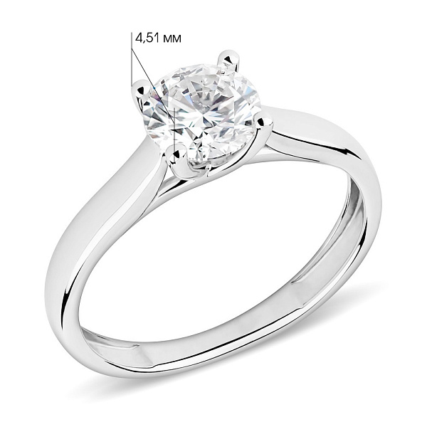 Кольцо из белого золота бриллиантом (арт. К01109504026б) – изображение 3