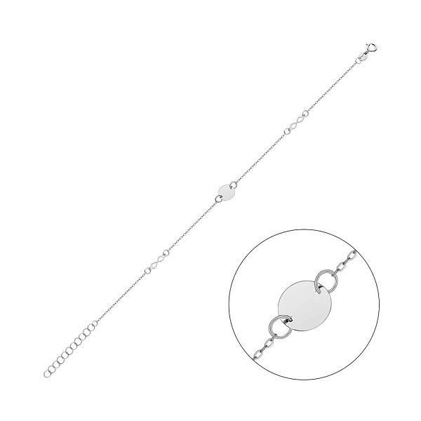 Браслет "Монета" з білого золота (арт. 325415б) – зображення 1