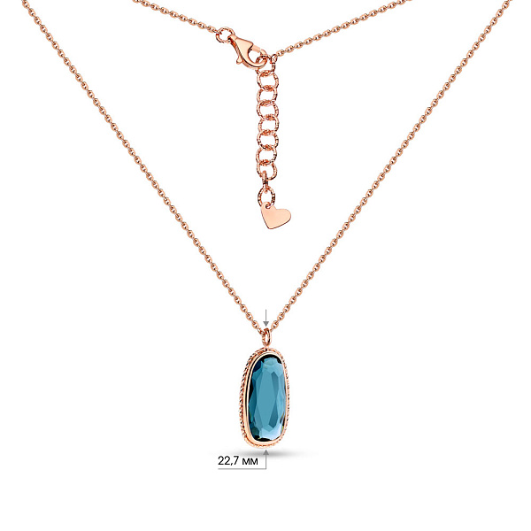 Золоте кольє з синім кварцом (арт. 352382Пкс) – зображення 3