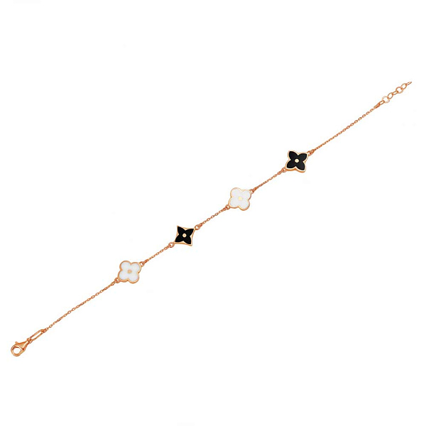 Золотий браслет з чорною і білою емаллю (арт. 324310е) – зображення 1