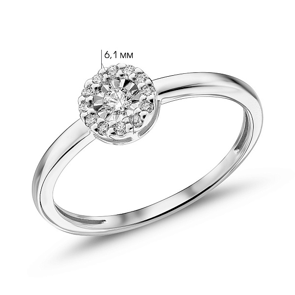 Каблучка з білого золота з діамантами (арт. К011374015б) – зображення 2