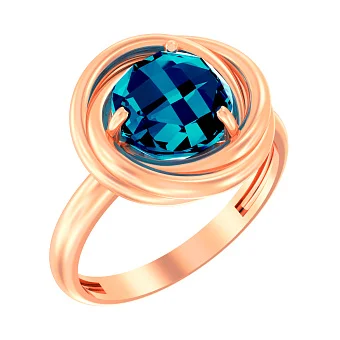 Золотое кольцо с топазом лондон (арт. 140617Пл)