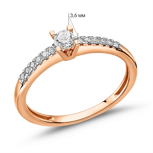 Кольцо золотое с бриллиантами (арт. К011310020) – изображение 4