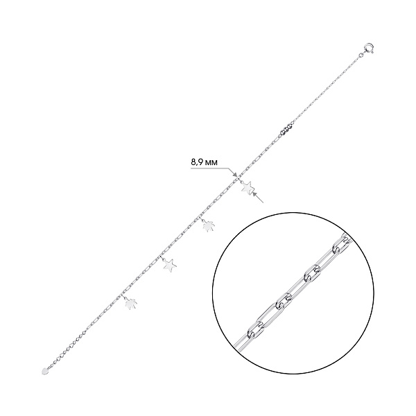 Браслет из серебра на ногу (арт. 7509/4145н) – изображение 2