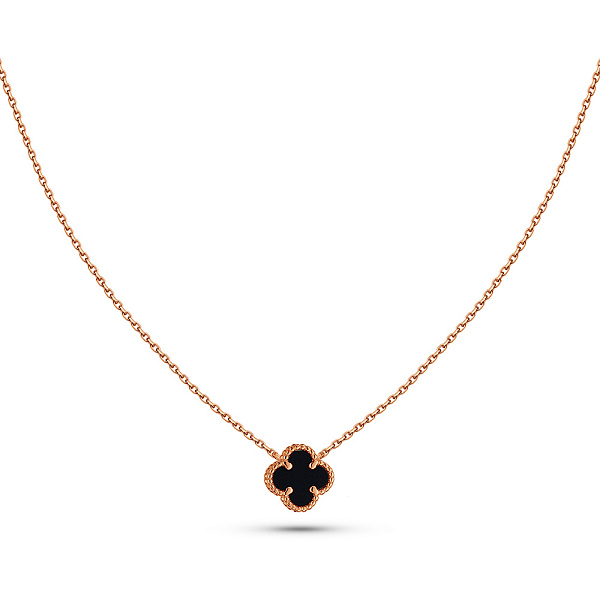 Золотое колье Клевер с ониксом (арт. 361496/7о) – изображение 1