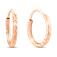 Золоті сережки-кільця з алмазною гранню (арт. 121903/10)