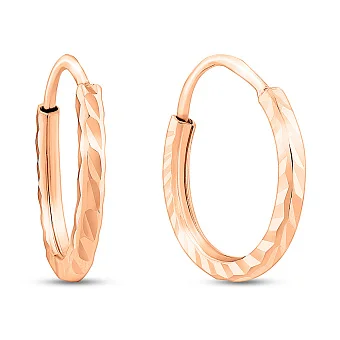 Золотые серьги-кольца с алмазной гранью (арт. 121903/10)