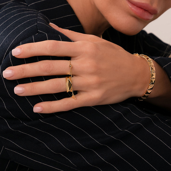 Золота каблучка Fly з ланцюжком (арт. 155782жд) – зображення 6