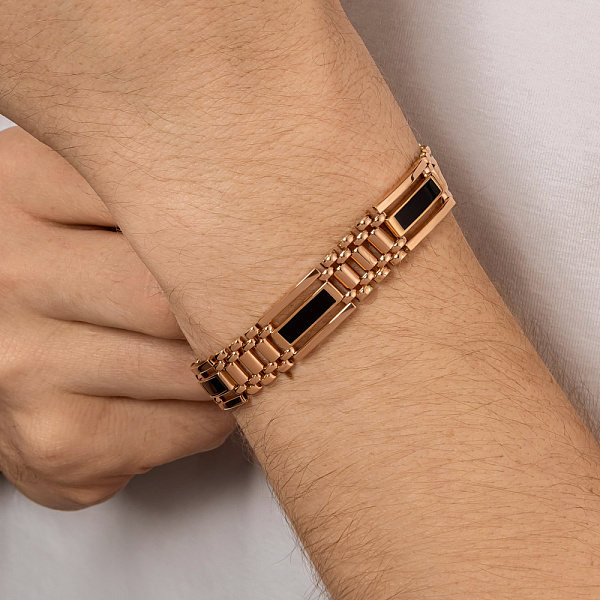 Золотий браслет з оніксом (арт. 3261318о) – зображення 2
