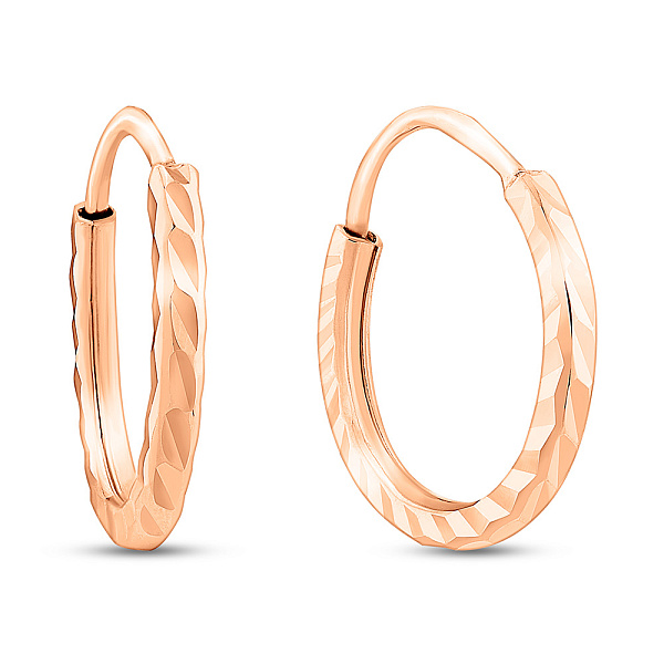 Золотые серьги-кольца с алмазной гранью (арт. 121903/10) – изображение 1