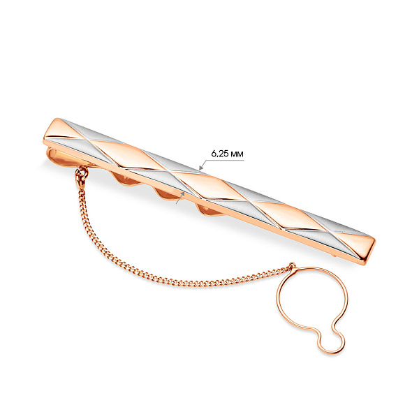 Золотой зажим для галстука с родированием (арт. 200059р) – изображение 2