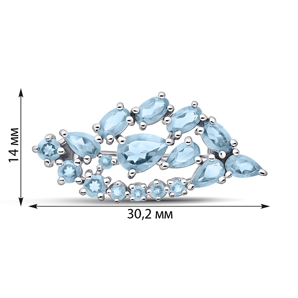Серебряная брошь с топазами (арт. 7505/2193999Пг) – изображение 2