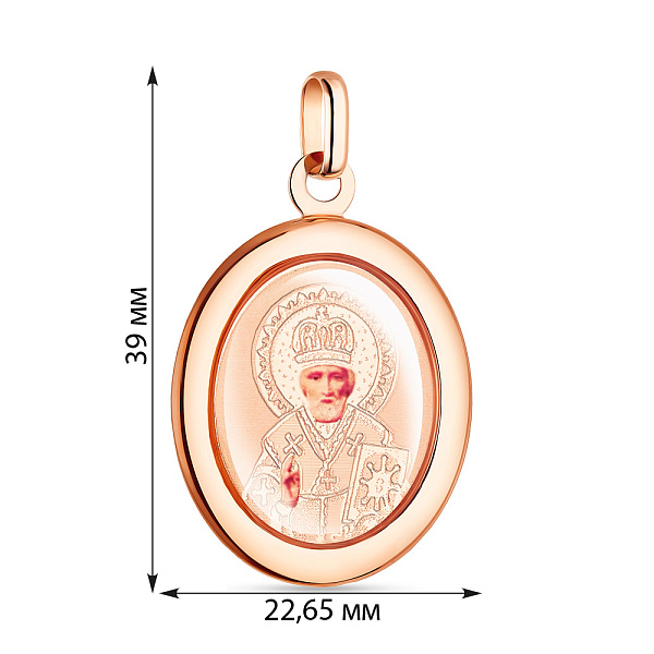 Золотая ладанка "Святой Николай Чудотворец" (арт. 420107Н) – изображение 2