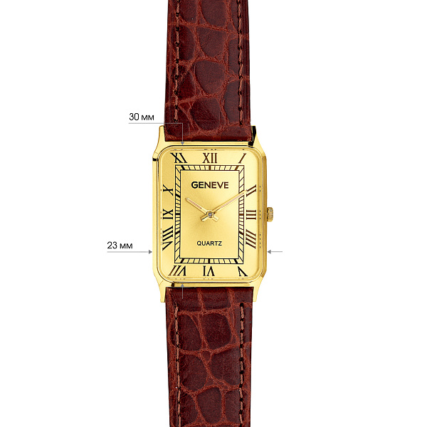 Золотые часы с кожаным ремешком (арт. 260236жжкр) – изображение 5