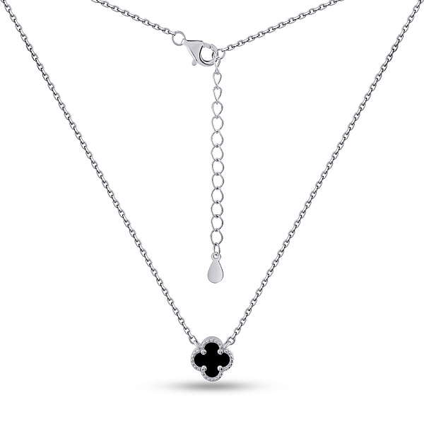 Срібне кольє з оніксом (арт. 7507/470/7о) – зображення 2