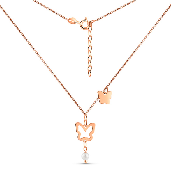 Золоте кольє Метелики з перлиною (арт. 352545прлб) – зображення 2