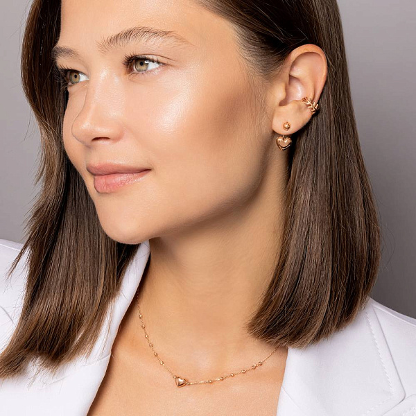 Одиночная серьга каффа из красного золота  (арт. 1101008Я) – изображение 3