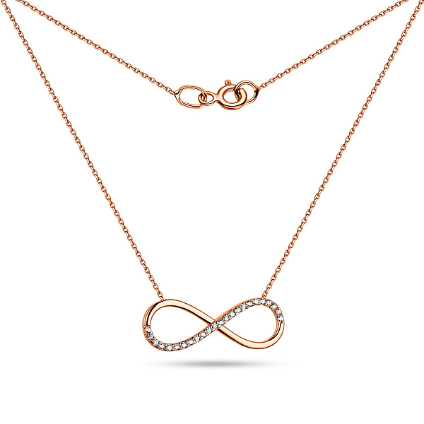 Золоте кольє Нескінченність з фіанітами (арт. 351116/20) – зображення 2