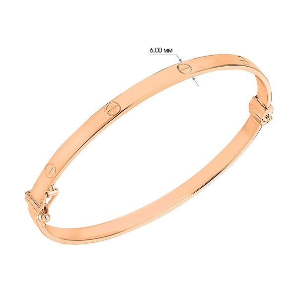 Золотий браслет в червоному кольорі металу (арт. 322944/6) – зображення 2