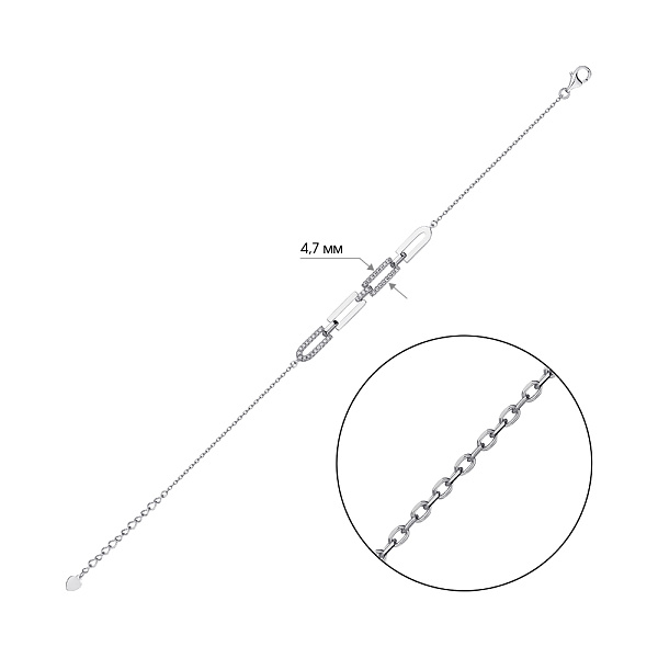 Серебряный браслет с фианитами (арт. 7509/4212) – изображение 2
