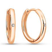 Золотые серьги-кольца с фианитами (арт. 1091530)