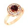 Золотое кольцо с гранатом и фианитами (арт. 141069Пк) – изображение 1