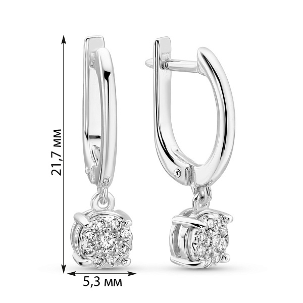 Сережки з білого золота з діамантами (арт. 2190682202) – зображення 2