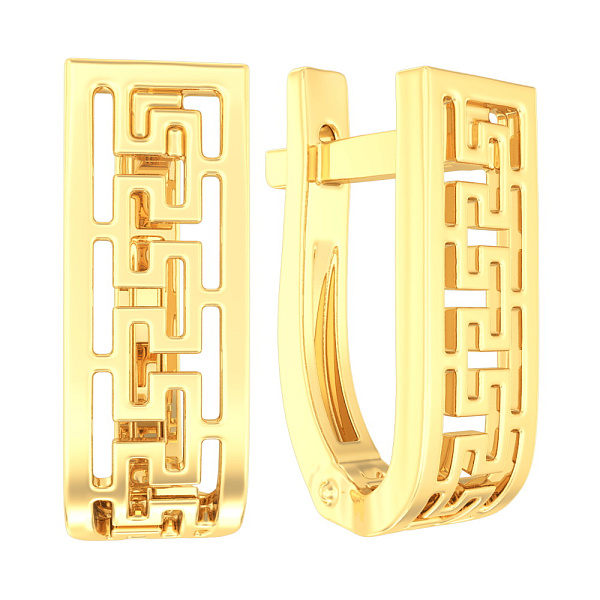 Золотые серьги без камней Олимпия (арт. 110208ж) – изображение 1
