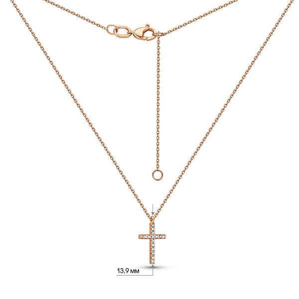 Золоте кольє з діамантами Хрестик (арт. 7103670201) – зображення 3
