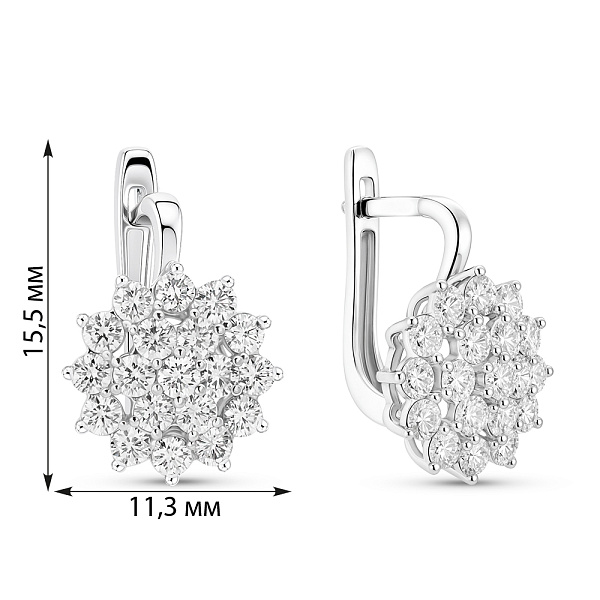 Золотые серьги с бриллиантами (арт. С011646100б) – изображение 5