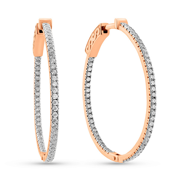 Золотые серьги кольца с фианитами (арт. 110551) – изображение 1