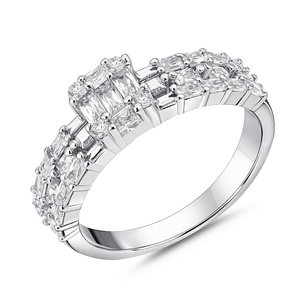 Двойное серебряное кольцо с фианитами (арт. 7501/8473) – изображение 3