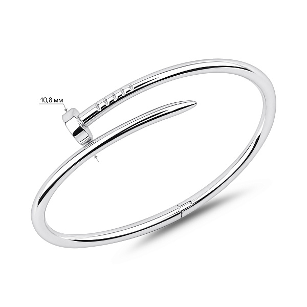 Серебряный жесткий браслет в форме гвоздя (арт. 7509/5424) – изображение 2